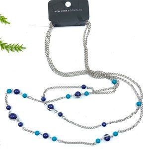 NWT Blue Long Layer Necklace